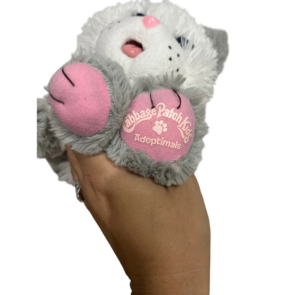 Cabbage Patch Kids Adoptimals Kitten Plush White Grey Blue‎ Eyes Xavier Roberts
